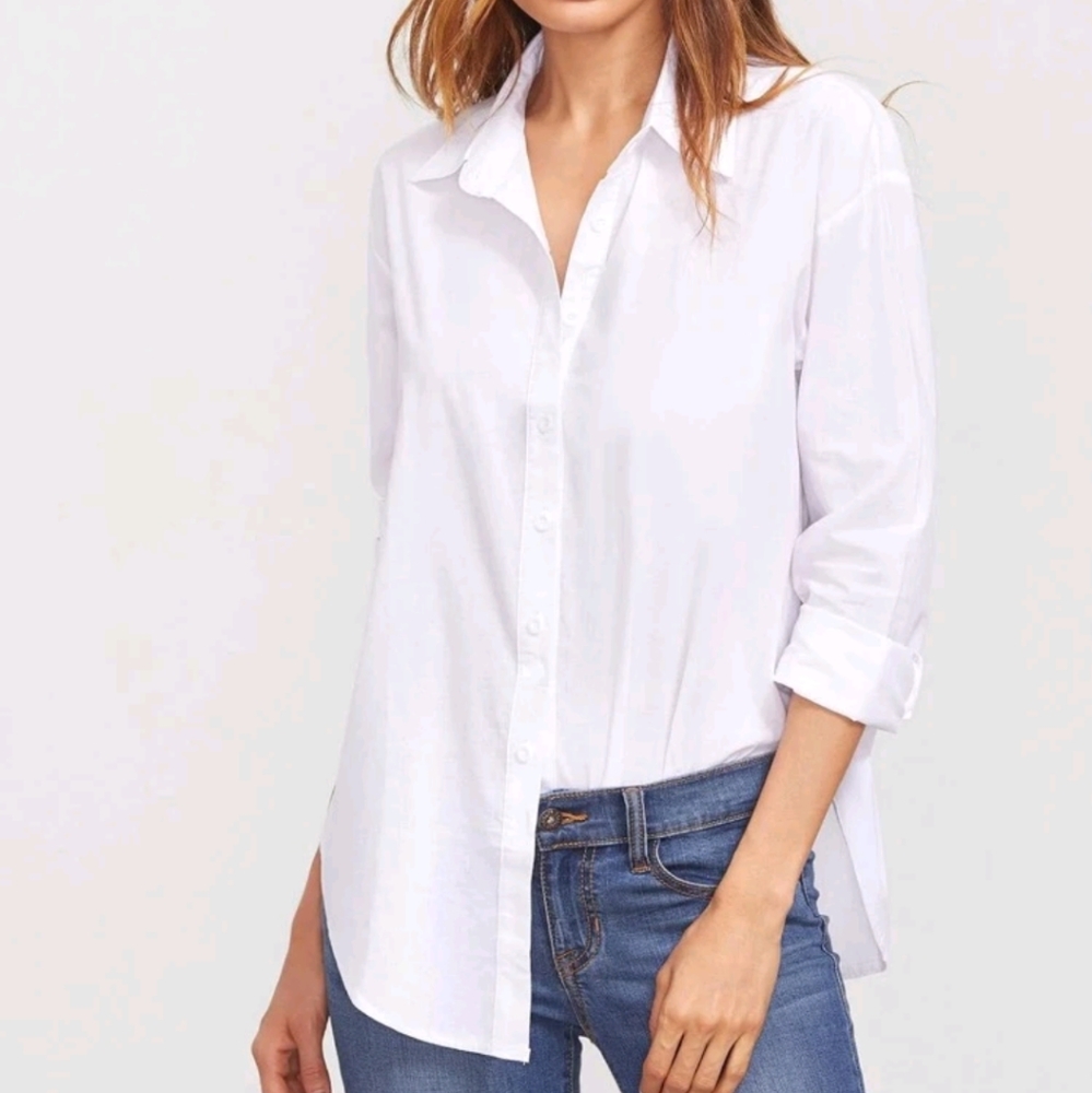 NWT SheIn button shirt, white, size xl